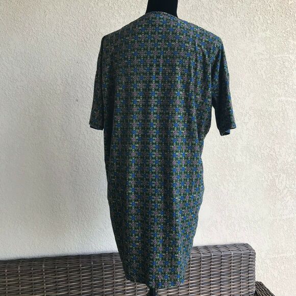 LuLaRoe Black Lime Pink Blue Knit Top Tunic Hi Low XXS Extra Extra Small - Picture 4 of 8